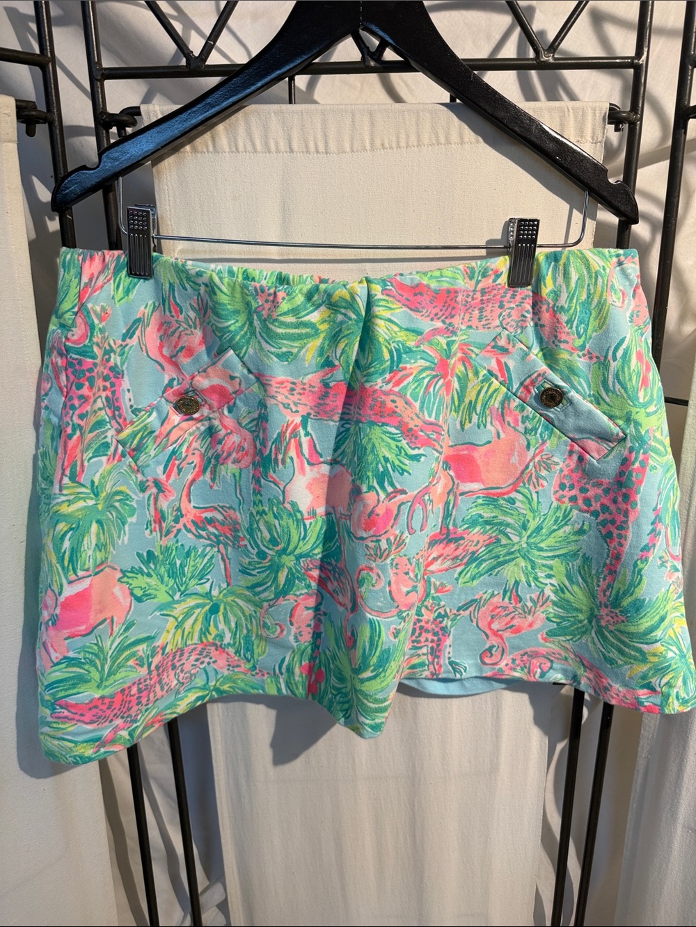 Lilly Pulitzer Pink & Green Tropical Print Skort